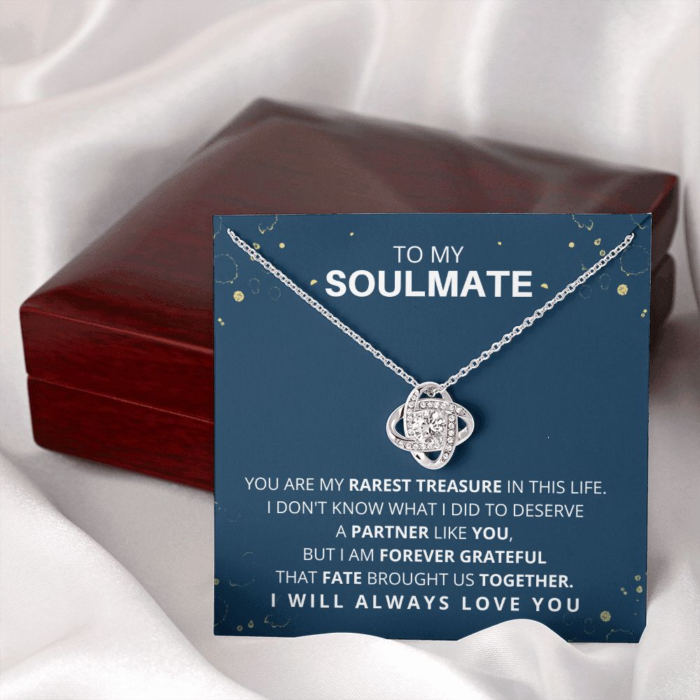 DesignTheShine Necklace for Soulmate - Love Knot Necklaces Gift with Thoughtful Message Card for Wife, Finance - Jewellery Gifts from Husband - Valentine's Day Birthday Valentines for Women - LK13