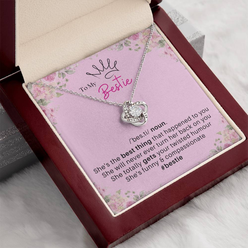 DesignTheShine Bestie Gifts, Best Friend Birthday Gifts, Friendship Gifts for Women Friends, BFF Necklace, Work Bestie Gifts, Bestie Necklaces, Message Card USBE1