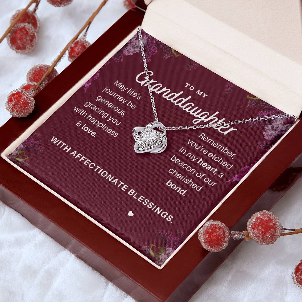 DesignTheShine Granddaughter Necklace, Granddaughter Gifts for Christmas, Badass Granddaughter Teen Gifts for Girls Trendy 14-16, Teen Girl Jewelry from Grandma - GD1