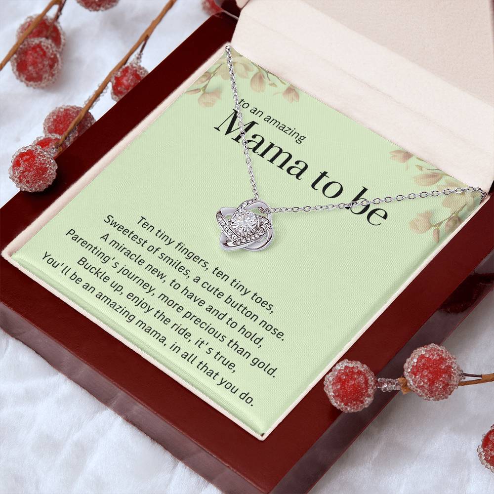 DesignTheShine Expecting Mother Gift Ideas, Gifts for New Moms, Mom to Be Gift, Gifts for Pregnant Women, First Time Mommy Gifts - Necklace with Message Card - EM3