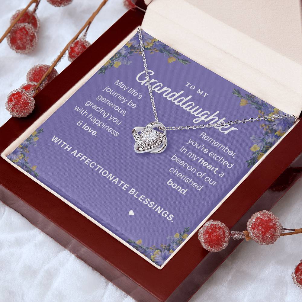 DesignTheShine Granddaughter Necklace, Granddaughter Gifts for Christmas, Badass Granddaughter Teen Gifts for Girls Trendy 14-16, Teen Girl Jewelry from Grandma - GD5