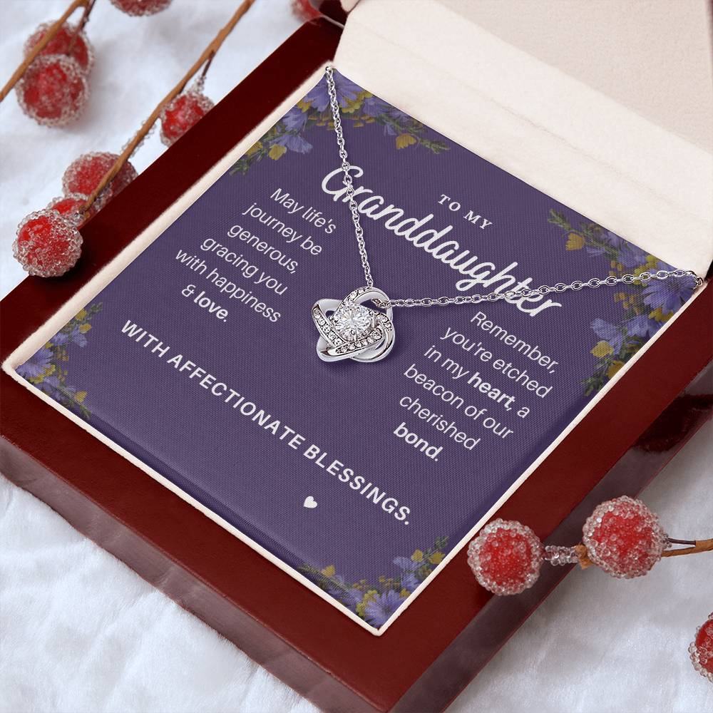 DesignTheShine Granddaughter Necklace, Granddaughter Gifts for Christmas, Badass Granddaughter Teen Gifts for Girls Trendy 14-16, Teen Girl Jewelry from Grandma - GD4