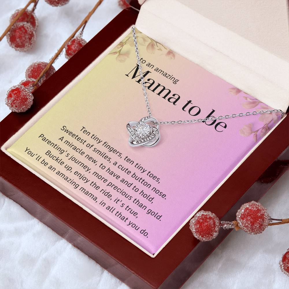 DesignTheShine Expecting Mother Gift Ideas, Gifts for New Moms, Mom to Be Gift, Gifts for Pregnant Women, First Time Mommy Gifts - Necklace with Message Card - EM5