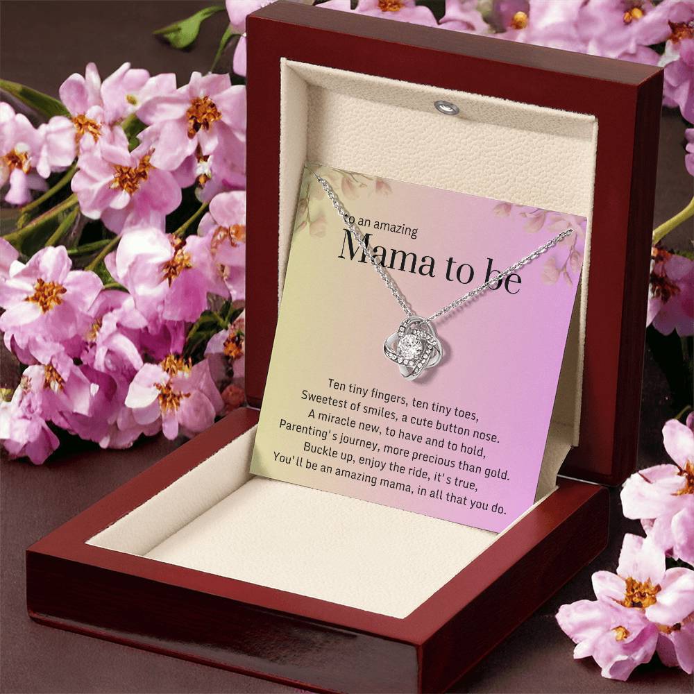 DesignTheShine Expecting Mother Gift Ideas, Gifts for New Moms, Mom to Be Gift, Gifts for Pregnant Women, First Time Mommy Gifts - Necklace with Message Card - EM5