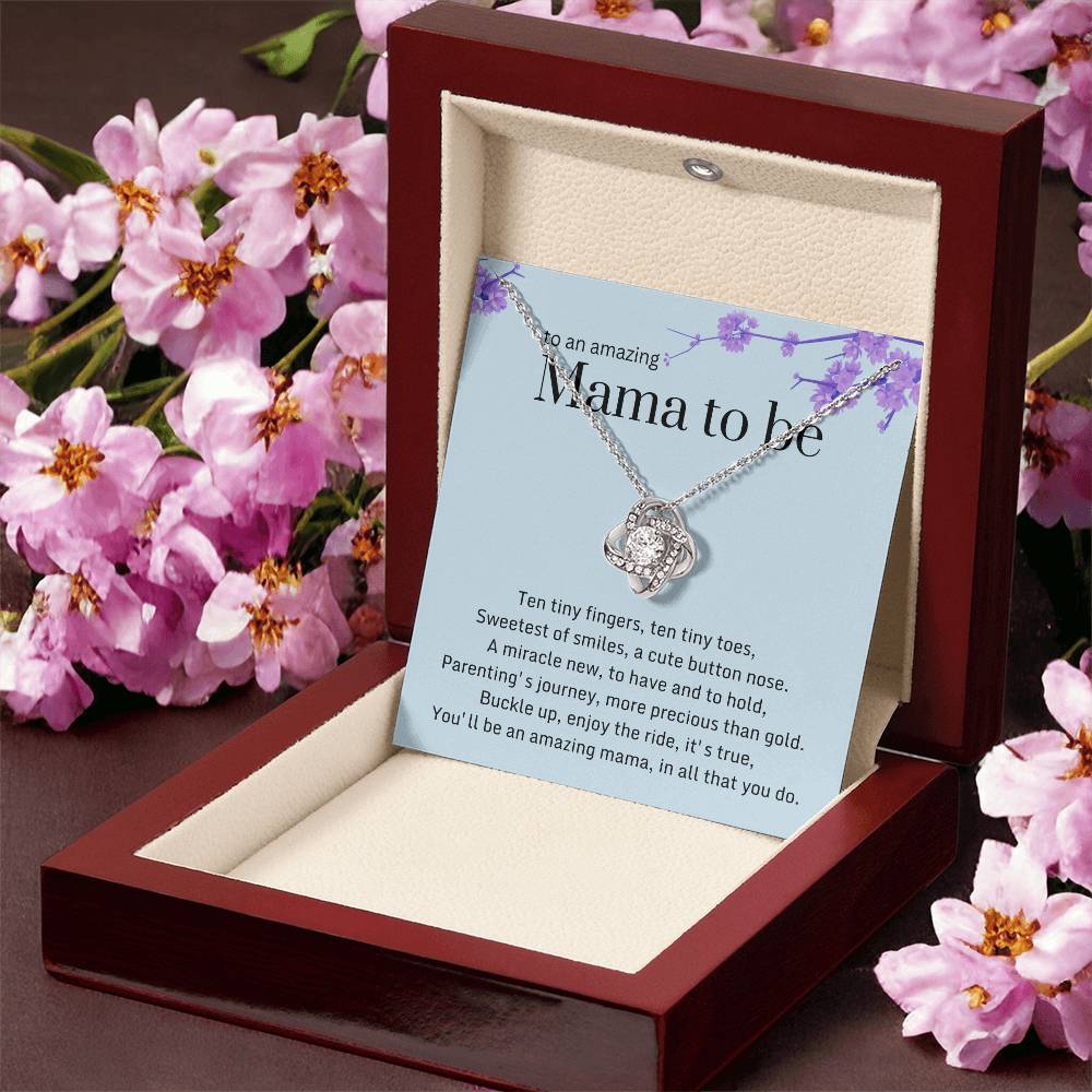 DesignTheShine Expecting Mother Gift Ideas, Gifts for New Moms, Mom to Be Gift, Gifts for Pregnant Women, First Time Mommy Gifts - Necklace with Message Card - EM2