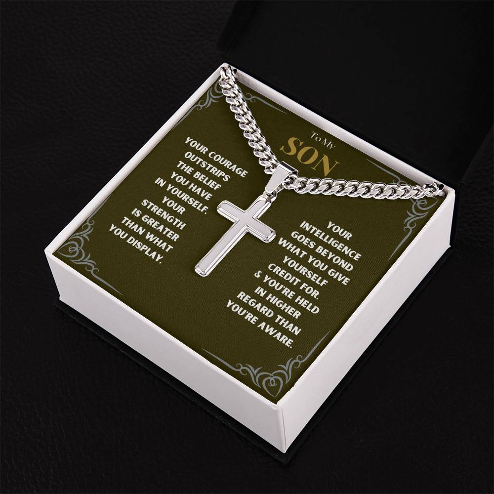 DesignTheShine To My Son From Mom, Son Gifts From Mom and Dad, Mother and Son Necklace, Teenage Boy Gifts, Gifts Ideas for Teen Boys 16-18 for Christmas, Birthday, Graduation - TB4