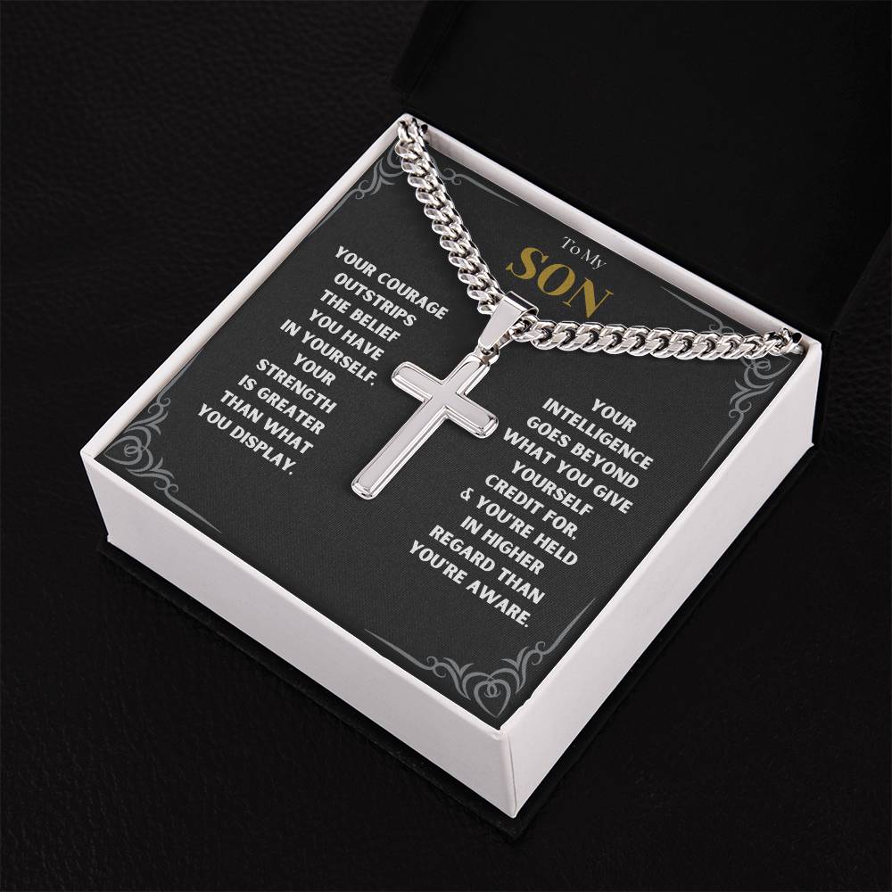 DesignTheShine To My Son From Mom, Son Gifts From Mom and Dad, Mother and Son Necklace, Teenage Boy Gifts, Gifts Ideas for Teen Boys 16-18 for Christmas, Birthday, Graduation - TB2