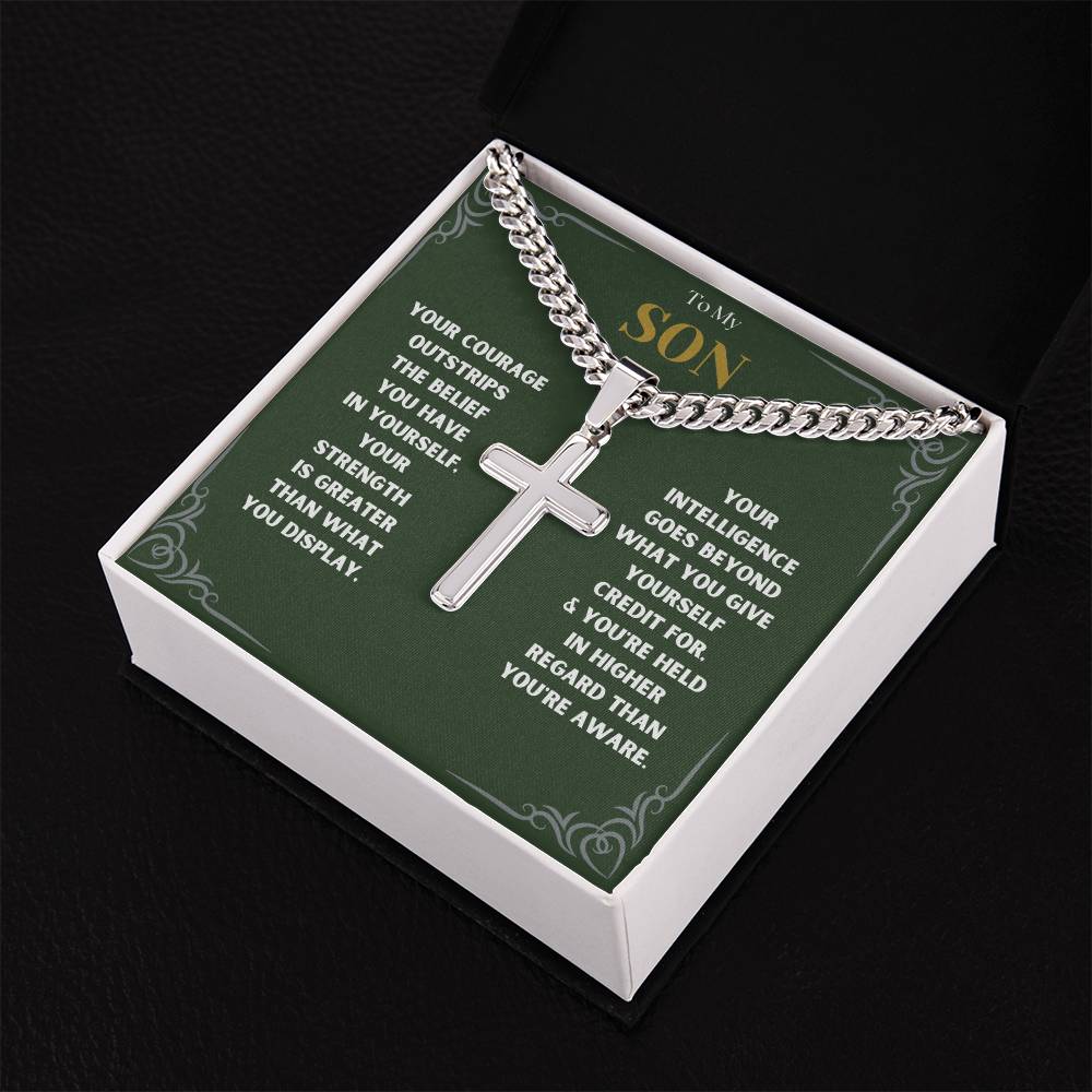 DesignTheShine To My Son From Mom, Son Gifts From Mom and Dad, Mother and Son Necklace, Teenage Boy Gifts, Gifts Ideas for Teen Boys 16-18 for Christmas, Birthday, Graduation - TB5