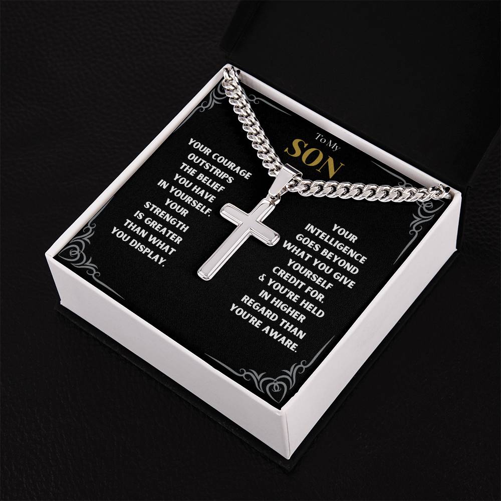 DesignTheShine To My Son From Mom, Son Gifts From Mom and Dad, Mother and Son Necklace, Teenage Boy Gifts, Gifts Ideas for Teen Boys 16-18 for Christmas, Birthday, Graduation - TB1