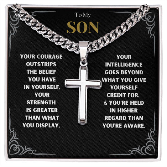 DesignTheShine To My Son From Mom, Son Gifts From Mom and Dad, Mother and Son Necklace, Teenage Boy Gifts, Gifts Ideas for Teen Boys 16-18 for Christmas, Birthday, Graduation - TB1