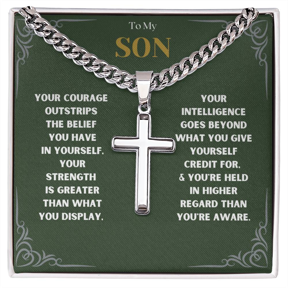 DesignTheShine To My Son From Mom, Son Gifts From Mom and Dad, Mother and Son Necklace, Teenage Boy Gifts, Gifts Ideas for Teen Boys 16-18 for Christmas, Birthday, Graduation - TB5