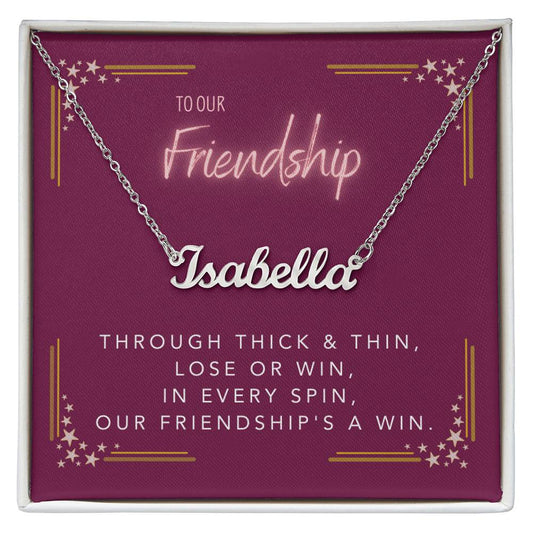 DesignTheShine Custom Friendship Gifts for Women, Personalized Name Necklace for Best Friend Birthday, Christmas Gift Women, Appreciation Gifts for Women - CF3