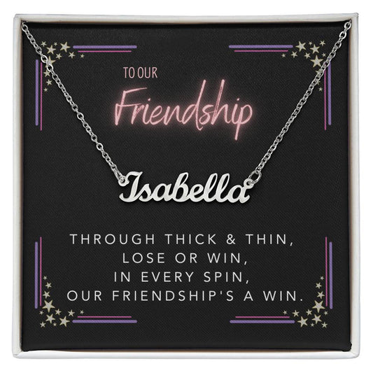 DesignTheShine Custom Friendship Gifts for Women, Personalized Name Necklace for Best Friend Birthday, Christmas Gift Women, Appreciation Gifts for Women - CF1