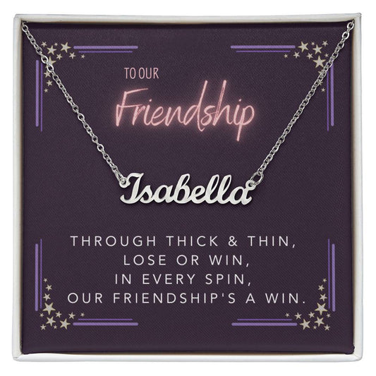 DesignTheShine Custom Friendship Gifts for Women, Personalized Name Necklace for Best Friend Birthday, Christmas Gift Women, Appreciation Gifts for Women - CF2